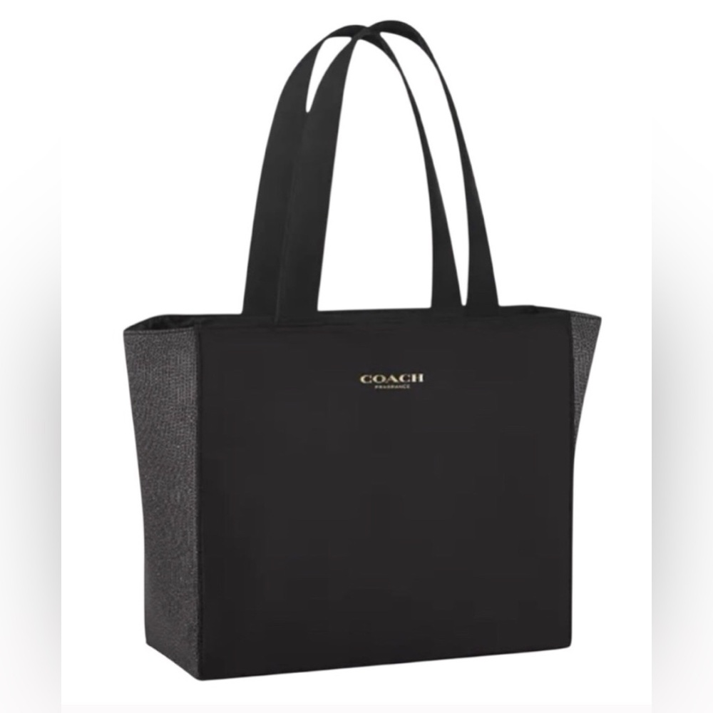 NWT - Coach Fragrance Black & Gold Sparkle, Satin Lined Tote Bag